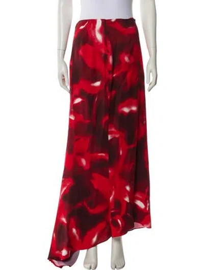 Pre-owned Del Core Printed Long Skirt In Red