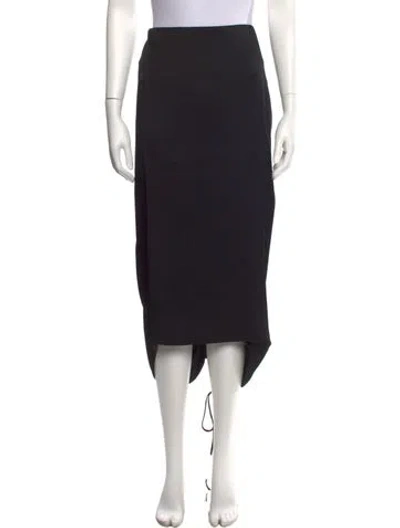 Pre-owned Del Core Ruffle Embellishment Midi Length Skirt W/ Tags In Black