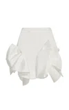 Del Core Ruffled Duchess Mini Skirt In Off-white