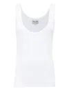 Del Core Scoop-neck Ribbed Tank Top In White