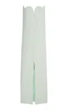 Del Core Sculpted Crepe Midi Dress In White