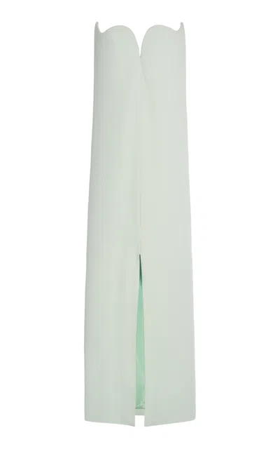 Del Core Sculpted Crepe Midi Dress In White