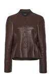 Del Core Sculpted Leather Jacket In Brown