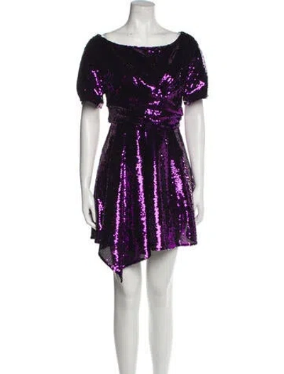 Pre-owned Del Core Sequin Mini Dress W/ Tags In Purple