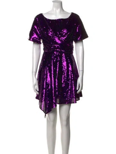 Pre-owned Del Core Sequin Mini Dress W/ Tags In Purple