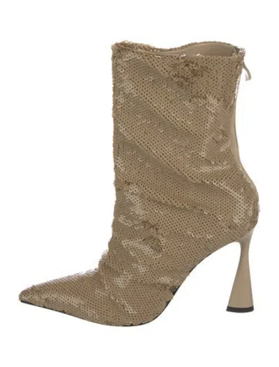 Pre-owned Del Core Sequins Patterned Boots In Neutrals