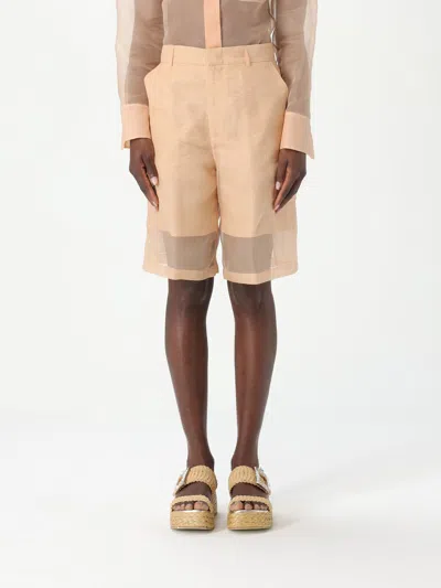 Del Core Shorts In Rose-pink Silk In Nude