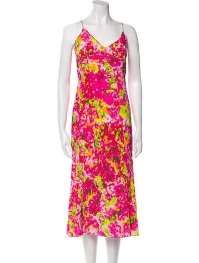 Pre-owned Del Core Silk Long Dress W/ Tags In Pink