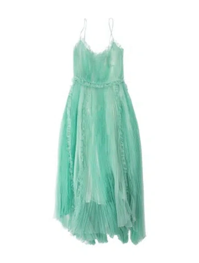 Pre-owned Del Core Silk Midi Length Dress W/ Tags In Blue