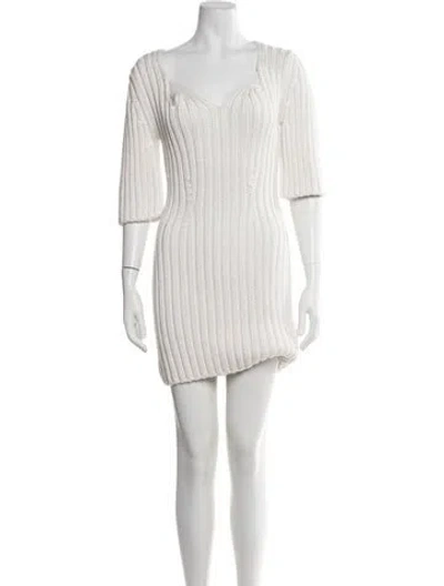 Pre-owned Del Core Silk Mini Dress W/ Tags In Neutral