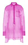 Del Core Silk Organza Shirt In Fuchsia