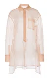 Del Core Silk Organza Shirt In Nude