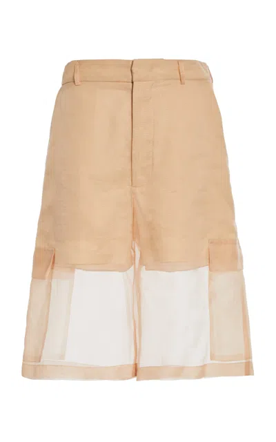 DEL CORE POCKET-DETAIL SILK-ORGANZA BERMUDA SHORTS