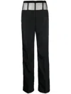 Del Core Corset-detailed Straight-leg Pants In Black