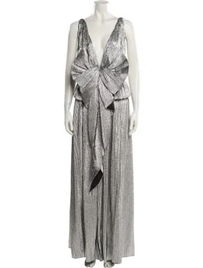 Pre-owned Del Core Striped Long Dress