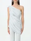 Del Core Cold-shoulder Draped Top In Grey