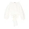 Del Core Boat-neck Tie-waist Poplin Top In Neutrals
