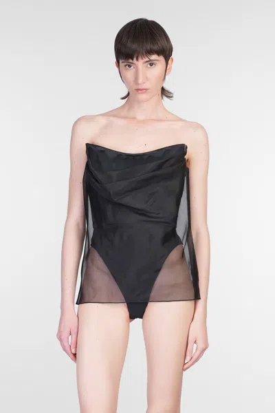 Del Core Topwear In Black Silk