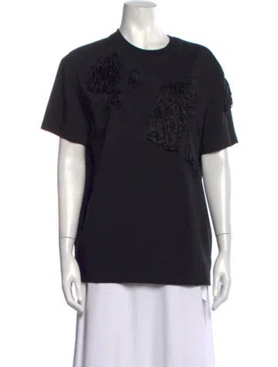 Pre-owned Del Core Virgin Wool Crew Neck T-shirt W/ Tags In Black