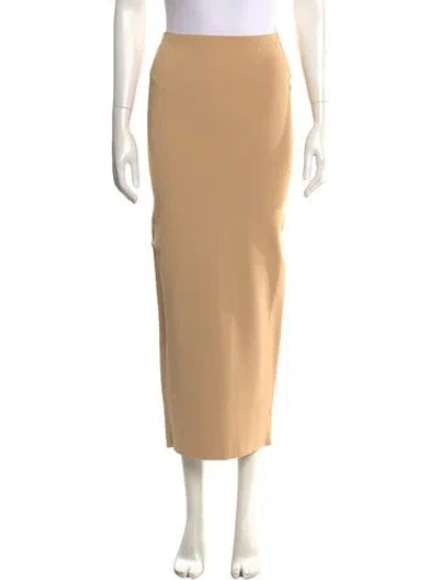 Pre-owned Del Core Virgin Wool Long Skirt In Neutrals