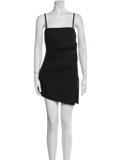Pre-owned Del Core Virgin Wool Mini Dress W/ Tags In Black