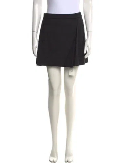 Pre-owned Del Core Virgin Wool Mini Skirt W/ Tags In Black
