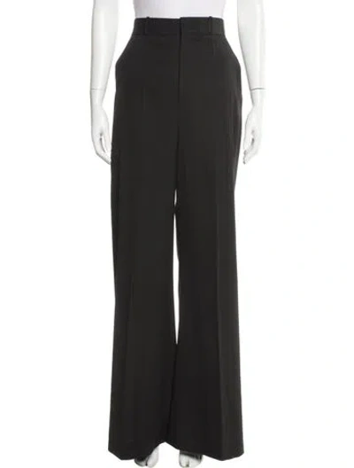 Pre-owned Del Core Virgin Wool Wide Leg Pants In Black