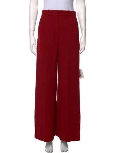 Pre-owned Del Core Virgin Wool Wide Leg Pants In Red