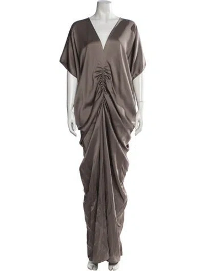 Pre-owned Del Core V-neck Long Dress W/ Tags In Neutrals