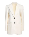 Del Core Woman Blazer Cream Size 8 Polyester, Virgin Wool, Elastane In White