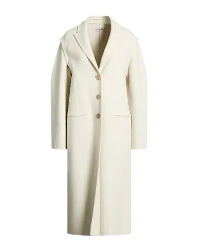 Del Core Woman Coat Ivory Size 4 Virgin Wool, Cashmere, Viscose, Polyurethane In Gray