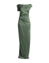 Del Core Woman Maxi Dress Military Green Size 6 Viscose, Virgin Wool In Green