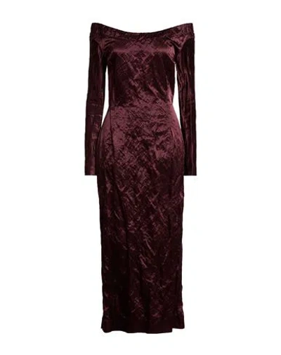 Del Core Woman Maxi Dress Plum Size 6 Viscose, Cotton, Metallic Fiber In Purple