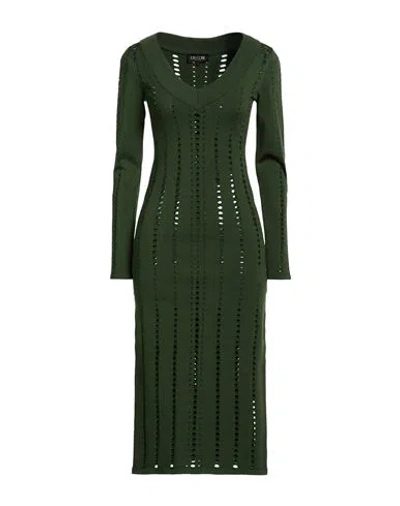 Del Core Woman Midi Dress Dark Green Size M Viscose, Polyester