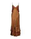 Del Core Woman Midi Dress Camel Size 6 Acetate, Viscose, Silk In Yellow