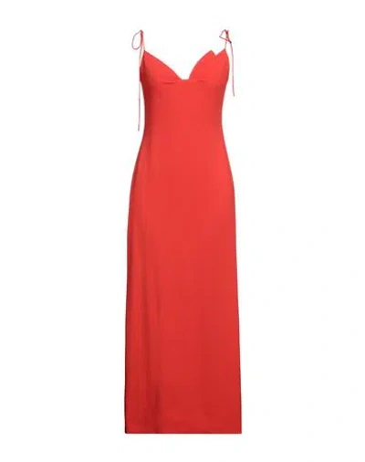 Del Core Woman Maxi Dress Red Size 8 Viscose, Acetate, Silk
