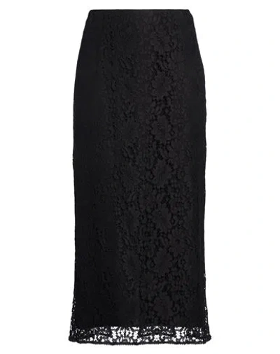 Del Core Woman Midi Skirt Black Size 6 Cotton, Viscose, Nylon, Silk In Multi