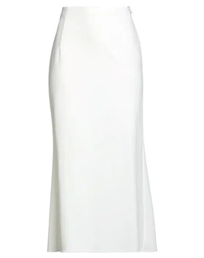 Del Core Woman Midi Skirt White Size 6 Viscose, Nylon, Elastane