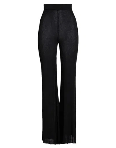 Del Core Woman Pants Black Size 6 Viscose, Metallic Fiber
