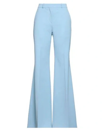 DEL CORE DEL CORE WOMAN PANTS SKY BLUE SIZE 4 POLYESTER, VIRGIN WOOL, ELASTANE