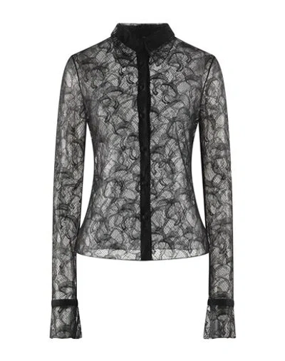 Del Core Woman Shirt Black Size 6 Viscose, Nylon, Acetate, Silk