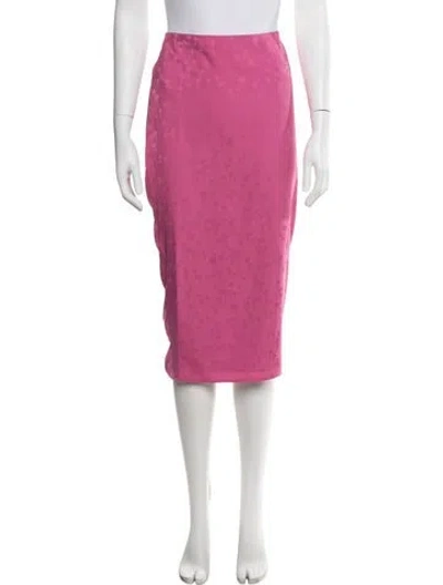 Pre-owned Del Core Wool Midi Length Skirt W/ Tags In Pink