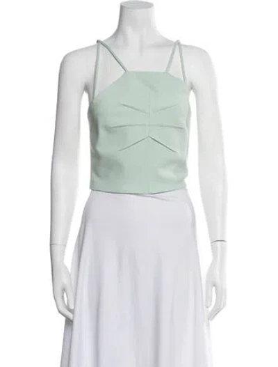 Pre-owned Del Core Wool Square Neckline Top W/ Tags In Green
