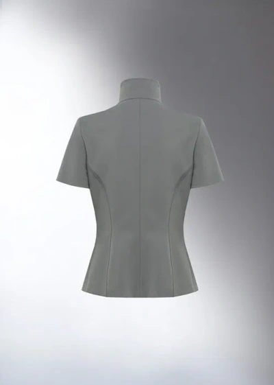 Del Core Zip-up Short Sleeve Shirt In Gray