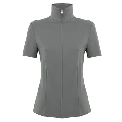 Del Core Zip-up Short Sleeve Shirt In Gray