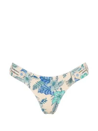 Del Maar Flora Floral-print Bikini Bottoms In Multi