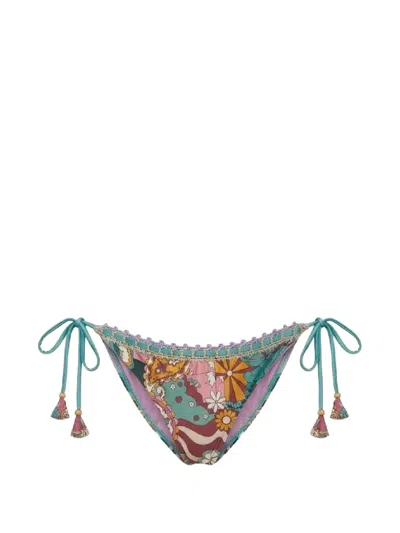 Del Maar Kasli Floral-print Bikini Bottoms In Multi