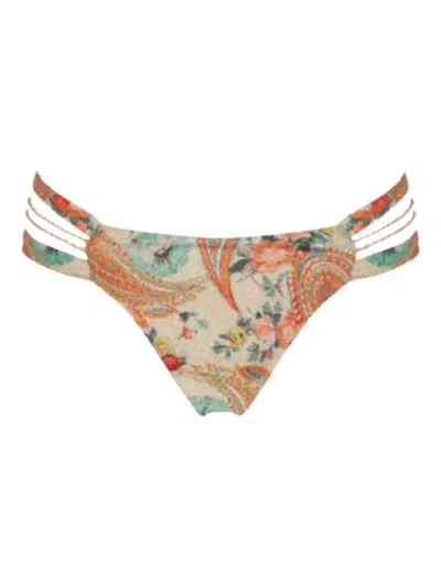Del Maar Nuti Floral-print Bikini Bottoms In Multi