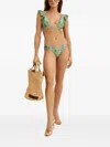 Del Maar Paisley-print Bikini Bottom In Green