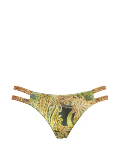 Del Maar Reversible Bikini Bottoms In Green